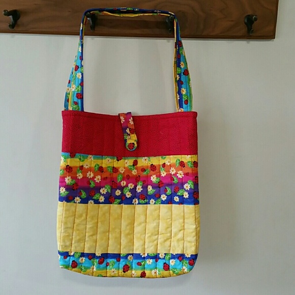 Handmade  Handbags - Handmade Quilted Purse - Ladybug Spring Purse