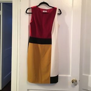 NWOT Calvin Klein Color Block Dress
