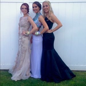 Jovani black strapless prom dress