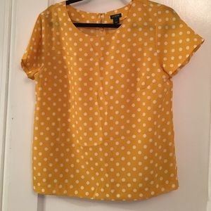 J.Crew Yellow Polka Dot Blouse