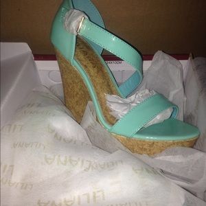 Mint green wedges 6 pair :7, 7.5 (x2) ,8(x2) ,&9