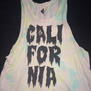 "California" volcom tie-dye tank top