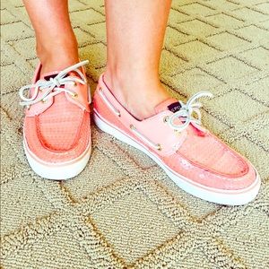 Coral Sequin Sperry's