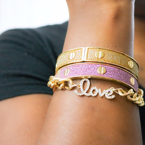 💖 FINAL SALE 💖 Gold Love Pave Chain Bracelet