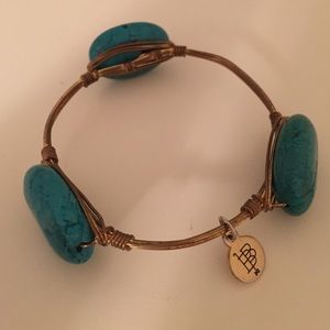 Bourbon and Bowetie turquoise bracelet