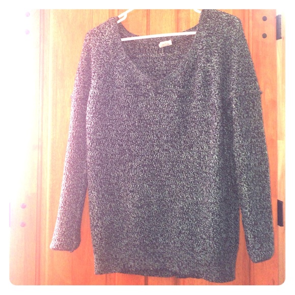 Knitted mint and black sweater