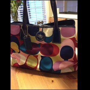 Multi-colored coach purse
