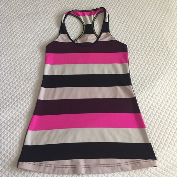 Lulu Lemon Racerback Tank Top, Size 8, Pink Stripe