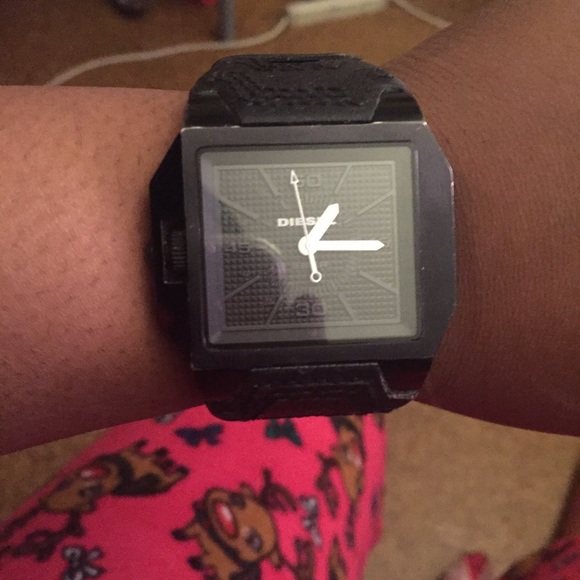 Black Leather Diesel Watch