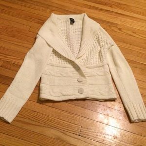 Cable knit white sweater medium Wet Seal GUC