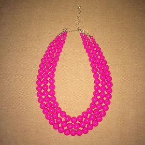 Fuschia Triple Layer Statement Necklace