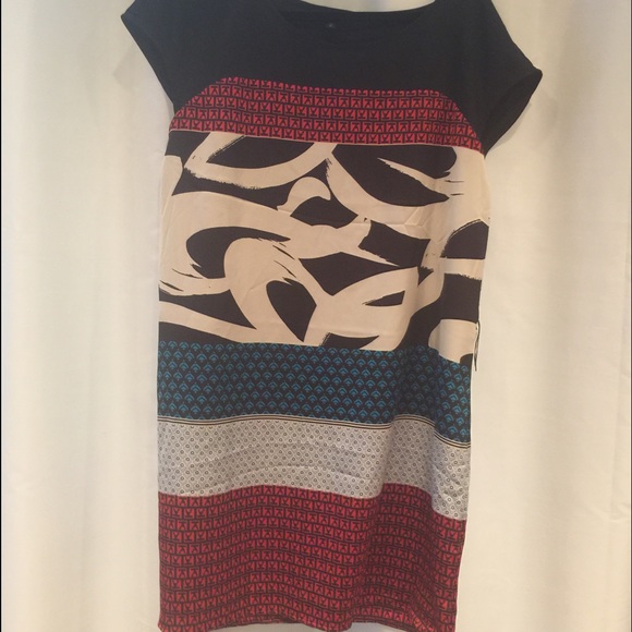 Express geo print shift dress