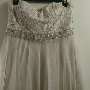 High low beigh dress