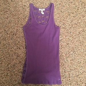 Purple lace back tank