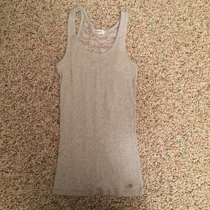 Grey lace back tank