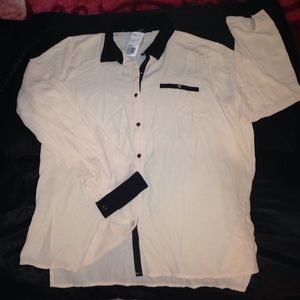 Forever 21 pale pink & black blouse