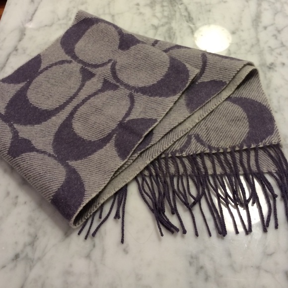 Coach logo purple scarf