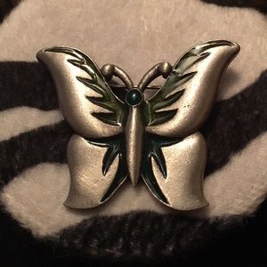 Vintage 1970s signed pewter broach