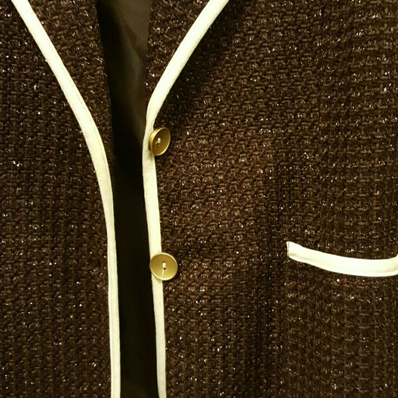 NWTBrown jacket with cream piping Hot in Hollywood - Picture 2 of 4