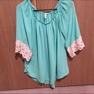 3/4 sleeve sheer shirt