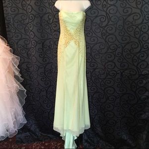 Yellow, long size 2, fully beaded design.