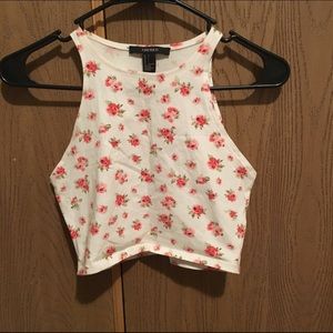 Flower print crop top