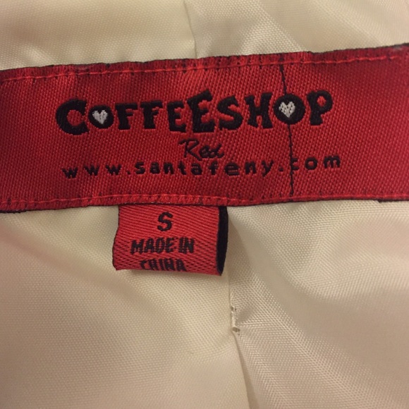 Coffee shop plush white jacket size S - Picture 2 of 3