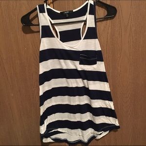 Navy blue and white tank