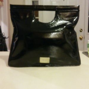 Nine West Black Pattent Leather Clutch