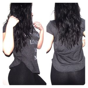 Grey T-shirt, Faded Letters