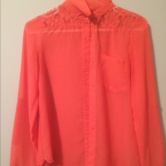 Orange Button Down