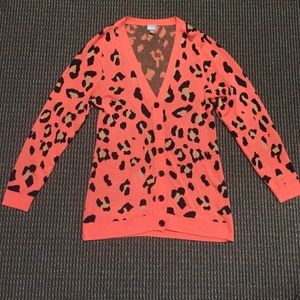 Cheetah print boyfriend cardigan