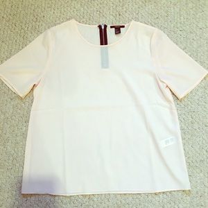 Zippered back light pink blouse