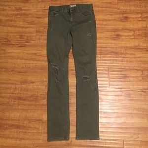 Free people olive green ripped denim