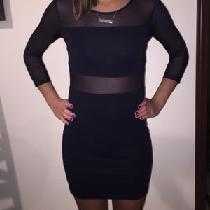 Mesh paneled bodycon dress XS