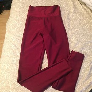 Red high waisted leggings