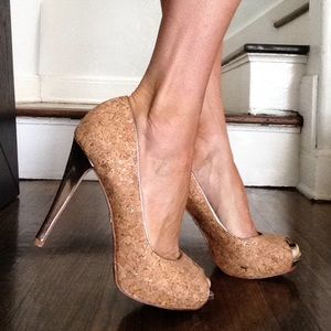 Badgley Mischka cork heels 9