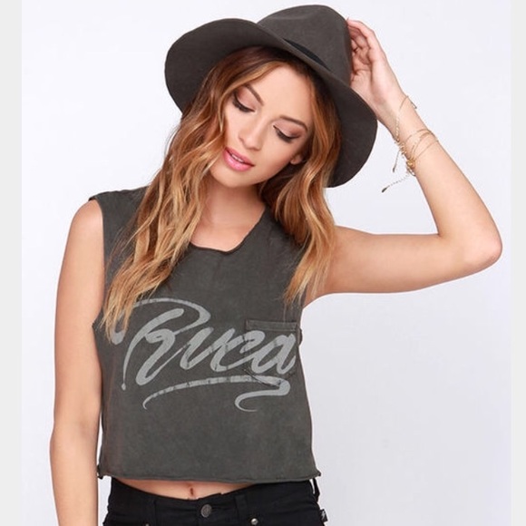RVCA Ink Script Crop Top