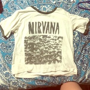 Cropped brandy Melville nirvana tshirt