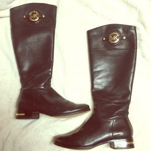 MK black leather riding boots