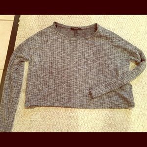 Ribbed scoop neck sweater