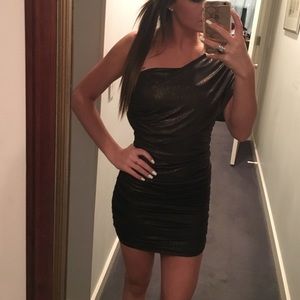 Arden B gold metallic bodycon dress