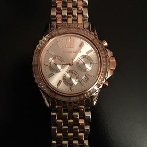 Michael Kors Everest Crystal Bezel Tri Tone Watch
