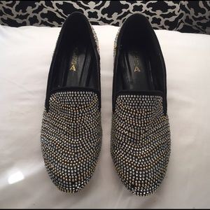 Shoes - Beaded Silver Loafers Shoes - Beaded Silver Loafers