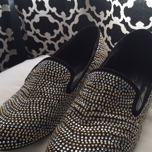Shoes - Beaded Silver Loafers Shoes - Beaded Silver Loafers