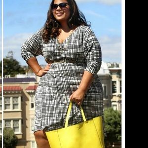 Black and white wrap dress