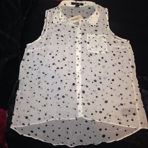 Forever 21 Sleeveless Polka Dot Blouse