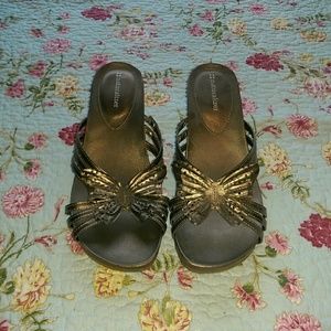 Pewter butterfly sandals