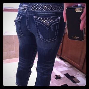 Miss Me cropped denim with stunning rhinestones