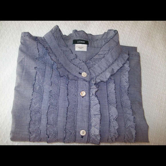 JCrew Long Sleeve Shirt with Ruffles